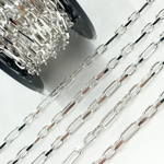 Load image into Gallery viewer, Sterling Silver Diamond Cut Long & Short Link Chain