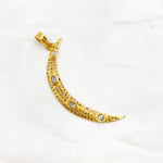 Load image into Gallery viewer, Buy Diamond Sterling Silver Moon Pendant with Polki Diamond