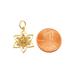 Load image into Gallery viewer, GDP324. 14K Solid Gold Flower Charm with Diamonds