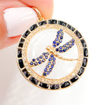 Load image into Gallery viewer, Shop Now 14K Gold Dragon-fly Round Pendant