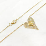 Load image into Gallery viewer, TJ0008. 14K Solid Gold Diamond Heart Shape Necklace