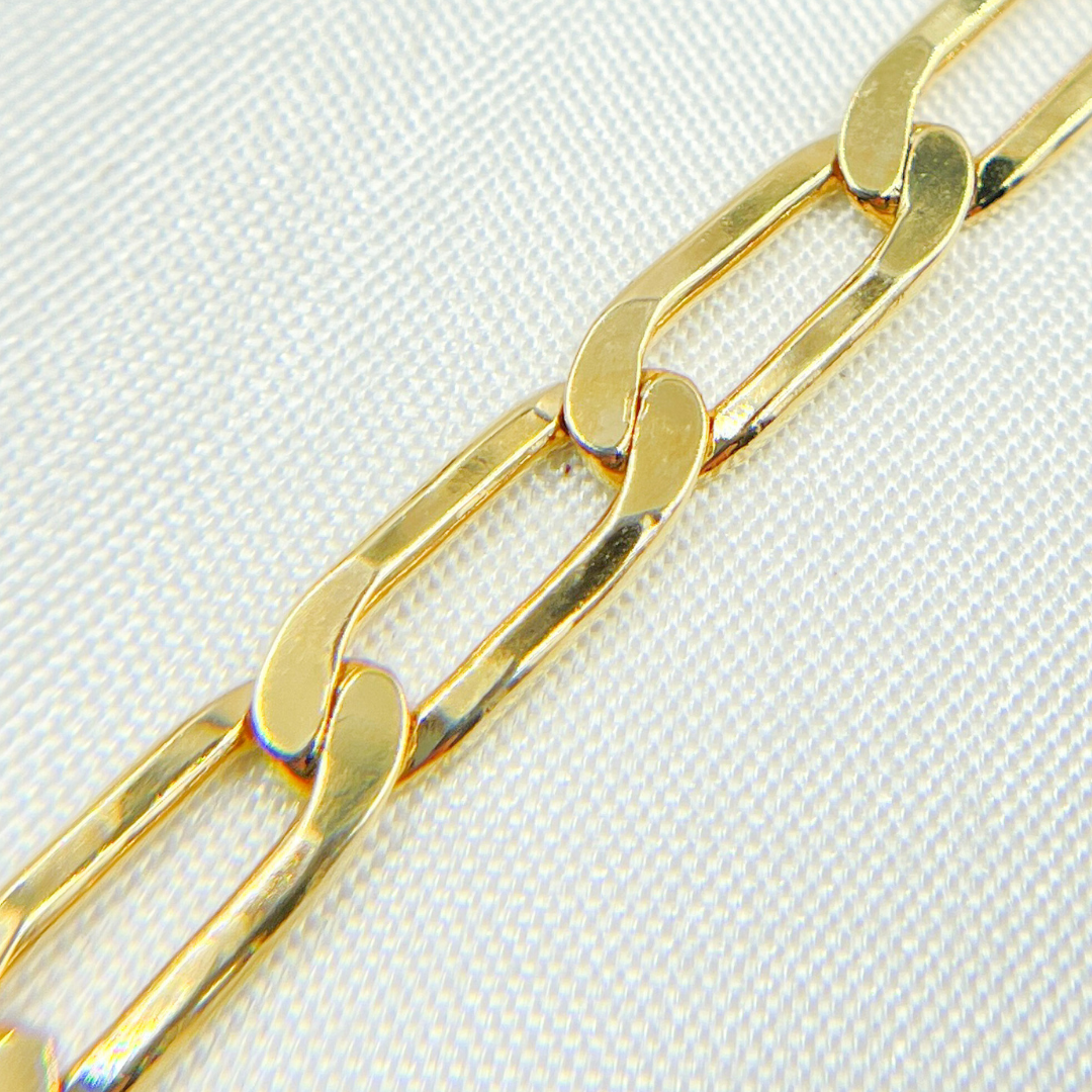Z61GP. Gold Plated 925 Sterling Silver Ultra Flat Paperclip Link Chain