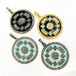 Load image into Gallery viewer, DP440A. Diamond Sterling Silver Round Enamel Pendant
