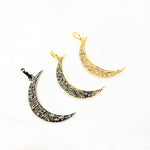 Load image into Gallery viewer, DP1001. Diamond Sterling Silver Moon Pendant