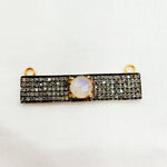 Load image into Gallery viewer, DC10. Silver Diamond and Gemstone Rectangle Connector