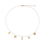 Load image into Gallery viewer, NFC72159EM. 14K Solid Gold Diamond and Emerald Mix Shapes Fancy Necklace
