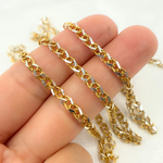 Load image into Gallery viewer, Two Tone Gold Plated and White 925 Sterling Silver Wheat Chain. X8GS