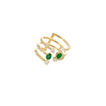 Load image into Gallery viewer, 14k Solid Gold Diamond and Emerald Ring.