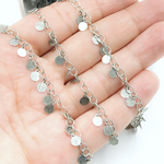 Load image into Gallery viewer, V73OX. Oxidized Sterling Silver Dangle Disc Chain