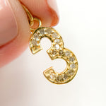Load image into Gallery viewer, DC188. Diamond Sterling Silver Number "3" Charm