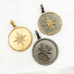 Load image into Gallery viewer, DP755. Diamond Sterling Silver Round Star Pendant