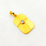 Load image into Gallery viewer, Shop Now Silver Rectangle Pendant with Gemstone