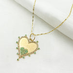Load image into Gallery viewer, 14k Solid Gold Diamond and Gemstone Double Heart Charm. GDP493