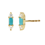 Load image into Gallery viewer, Gold Diamond and Gemstone Stud Earrings