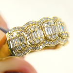 Load image into Gallery viewer, 14K Solid Yellow Gold Diamond Band Ring.