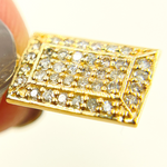 Load image into Gallery viewer, 14K Solid Gold Diamond Rectangle Charm. GDP77