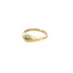 Load image into Gallery viewer, 14k Solid Gold Emerald and Diamond Eye Ring.