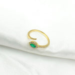 Load image into Gallery viewer, 14K Solid Yellow Gold Diamond and Emerald Ring.