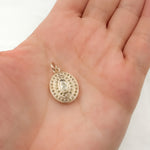 Load image into Gallery viewer, Silver Oval Charm with Polki Diamond