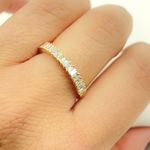 Load image into Gallery viewer, 14K Solid Gold Width Half Eternity Band Ring.