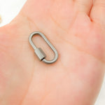 Load image into Gallery viewer, DC603. Sterling Silver Oval Carabiner Clasp