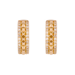 Load image into Gallery viewer, Solid Yellow Gold Diamond Hoop Earrings