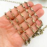 Load image into Gallery viewer, Black Rhodium and Gold Plated Paperclip Chain