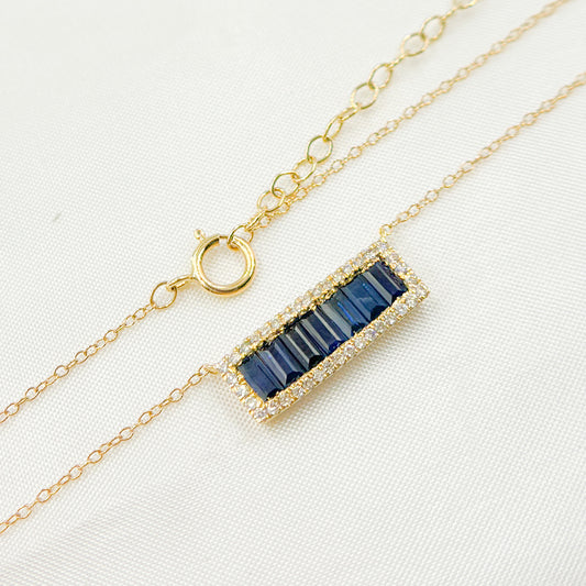 NFN71044. 14k Solid Gold Diamond & Gemstone Necklace