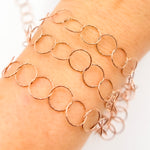 Load image into Gallery viewer, Rose Gold Plated Sterling Silver Diamond Cut Round Link Chain