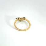 Load image into Gallery viewer, 14k Solid Yellow Gold Blue Sapphire Flower Ring.