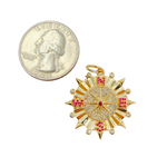 Load image into Gallery viewer, 14K Gold Circle Compass Charm with Diamonds and Stones. KG132