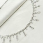 Load image into Gallery viewer, NFT71052. 14K Solid White Gold Diamond Dangle Bars Necklace