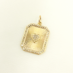 Load image into Gallery viewer, 14K Solid Gold Diamond Rectangle Charm. GDP237