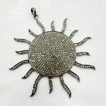Load image into Gallery viewer, DP067. Diamond & Sterling Silver Sun Pendant