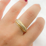 Load image into Gallery viewer, 14k Solid Gold Diamond and Emerald Band Ring.
