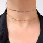 Load image into Gallery viewer, SOW130RC. Sterling Silver Rose Gold Plated Snake Omega Necklace