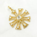 Load image into Gallery viewer, DP460. Diamond & Sterling Silver Fancy Shape Pendant with Polki Diamond and Gemstone