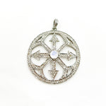 Load image into Gallery viewer, DP015. Diamond Silver Round Fancy Arrow Pendant