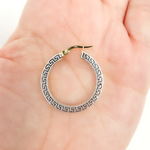 Load image into Gallery viewer, 14K Gold and White Gold Earrings Round Shape Hoop with Texture. GER40
