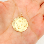 Load image into Gallery viewer, Gold Diamond Round Moon and Stars Charm