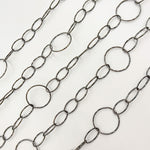 Load image into Gallery viewer, Silver Diamond Cut Round and Oval Links Chain