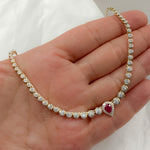 Load image into Gallery viewer, NK401328. 14K Solid Gold Diamond and Gemstone Necklace