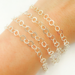 Load image into Gallery viewer, Sterling Silver Flat Round Link Chains