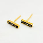 Load image into Gallery viewer, Diamond Sterling Silver Bar Studs
