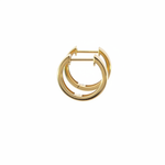 Load image into Gallery viewer, EHF57592. 14K Solid Yellow Matte Gold Diamond Hoop Earring