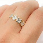 Load image into Gallery viewer, Gold Diamond Baguette Rings