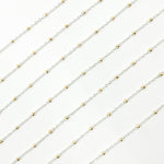 Load image into Gallery viewer, XM/S1322E/11G/SP. Sterling Silver Cable Chain with 14K Gold Filled Beads – Mixed Metal Design