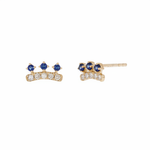 Load image into Gallery viewer, EFB53898. 14K Solid Gold Diamond and Turquoise Fancy Stud Earrings