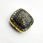Load image into Gallery viewer, DC1008. Diamond & Sterling Silver Square Bead