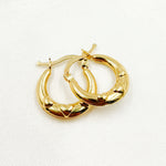 Load image into Gallery viewer, GER175. 14K Solid Gold Heart Hollow Hoops